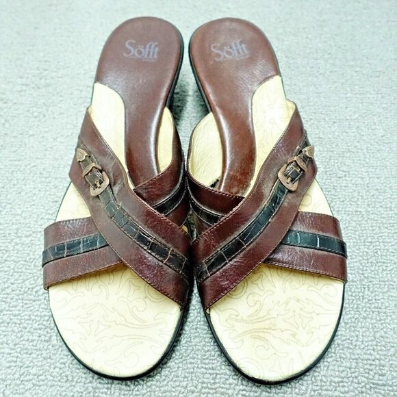 Sofft Cushion 11M uppers leather Comfort Strappy Sandal shoes - Picture 2 of 5